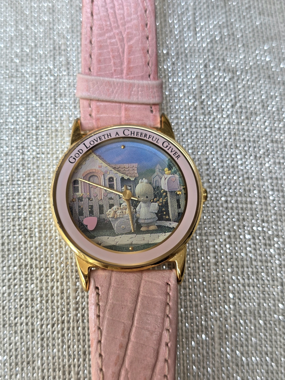 Vintage Valdawn Precious Moments "God Loveth a Cheerful Giver" Watch - Picture 5 of 12